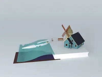 Open book Free 3D model