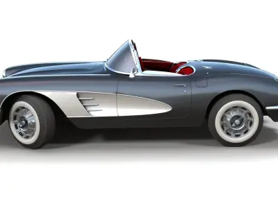 Classic sport car PBR Low-poly 3D model