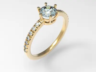 Engagement Ring 16 5mm 3D print model