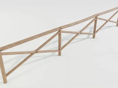 Wooden Fence 3D model