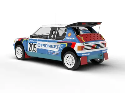 Peugeot 205 T16 Grand Raid Paris Dakar 1988 3d model 3D model