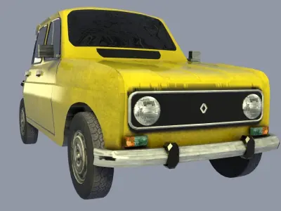 Renault 4 car Low-poly 3D model