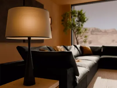 Modern Desert Living Room Scene High-End Interior 3D Model 3D model