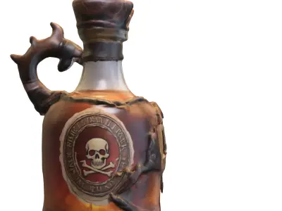Cursed Pirate Rum Bottle Low-poly 3D model