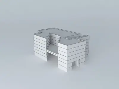 Tunnel 2 coffee table made of wood and concrete 3D model