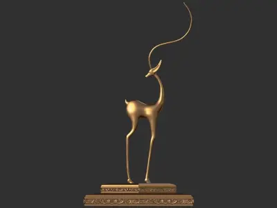 Deer Figurine - Ready for 3D Printing High-poly 3D model 3D print model