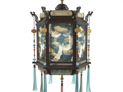 Chinese lanterns Low-poly 3D model