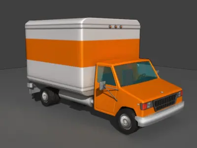 Truck with cargo body Low-poly 3D model
