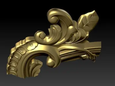 pattern CNC gold-plated sculpted wooden frame pattern 3D model  3D model