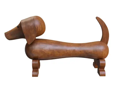 Dog figurine Kay Bojesen PBR 3D model