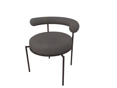 Oval Dining Table and Chair Low-poly 3D model