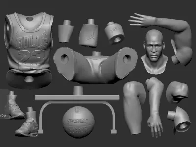 Micheal Jordan 3D Printable 8 3D print model