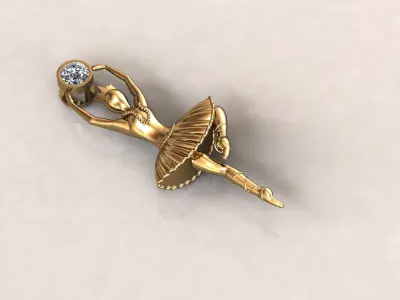  ballerina pendant 25 3D print model