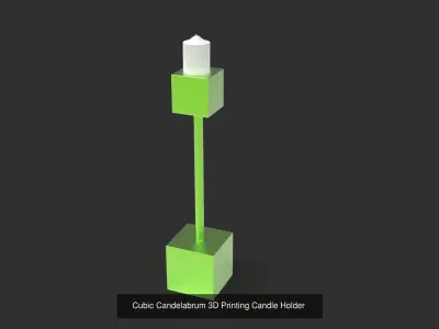5 Cubic Candelabrum 3D Printing Candle Holder Set 3D Model Collection