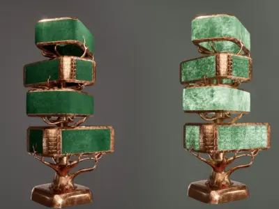 Modern Luxury Velvet Tree Lamp Low-poly 3D model