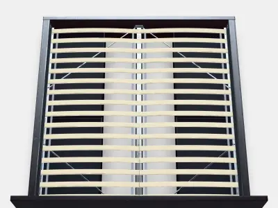 MALM Bed frame high w 4 storage boxes 19 Low-poly 3D model