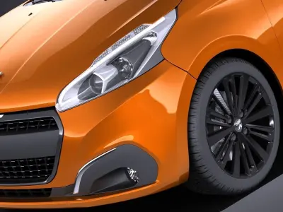 Peugeot 208 3-door 2018 VRAY 3D model