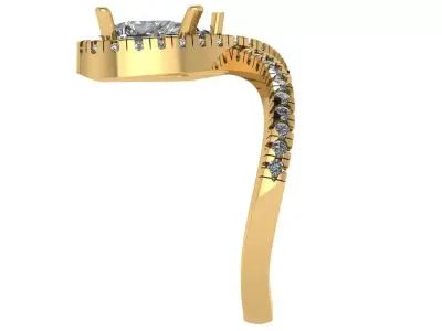 pointy solitare pear shape halo model 3D print model