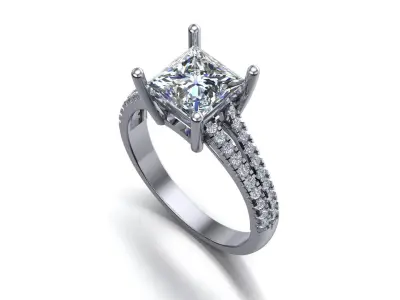 princess engagement ring 3d model printable model 3D print model