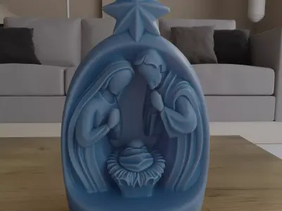 Modern Minimalist Nativity Scene STL 3D Print Model 3D print model