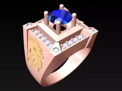 Dragon Ring - Mens Ring - N5269 3D print model