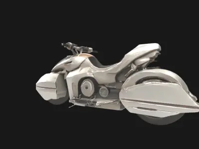 Futuristic Hoverbike Design - Sci-Fi Concept Vehicle Model Low-poly 3D model