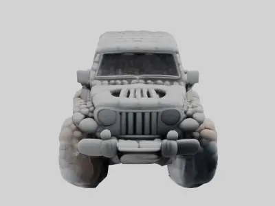 Stone Car - Unique Game-Ready Asset 3D model