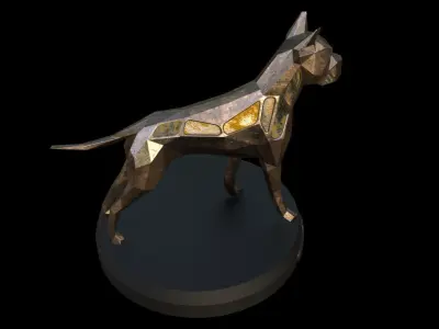 Steampunk German Boxer Pose Low-poly 3D model