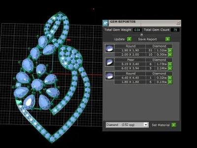 Luxury Diamond Pendant 3d Printable Model 3D print model purchase
