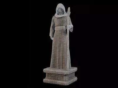 Robed Statue Low-poly 3D model