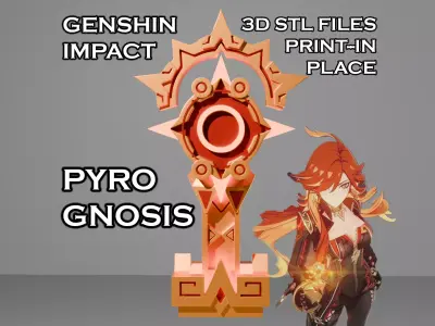 Pyro Gnosis-Genshin Impact-Mavuika-3D Printable 3D print model