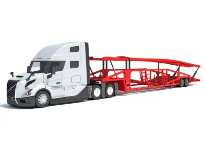 Car Transporter Semi Truck 3D model