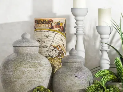 Decorative vase set 3D model