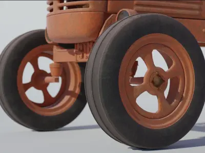 Old Tractor 3d Model 3D model