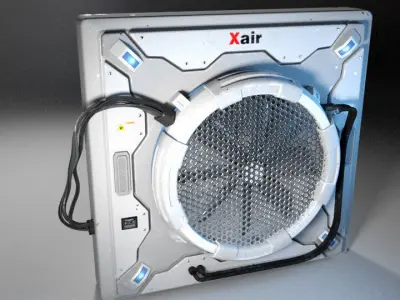 ventilation fan 02 Low-poly 3D model