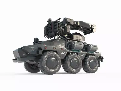 Future sci-fi geomagnetic storm car 3D model