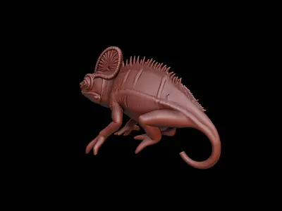 Chameleon Animal Sculpture 3D print model