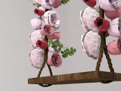 rose swing and wall 3D model