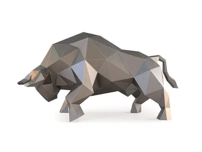 Low Poly Bull polygonal Low-poly 3D model