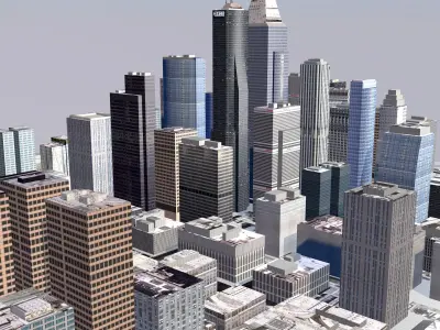 Modern urban high-rise buildings building ancillary buildings 3D model