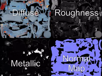 Steampunk Industrial Lamp Model Pack Low-poly 3D model