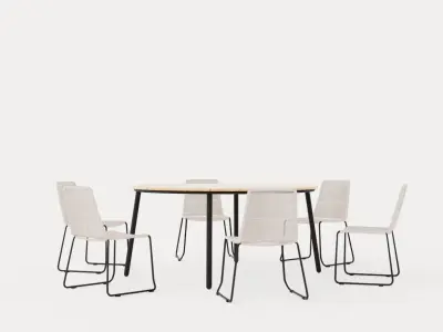 Bjorko and Reso dining set Low-poly 3D model