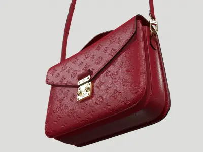 Louis Vuitton Pochette Metis Bag Monogram Scarlet Red Low-poly 3D model