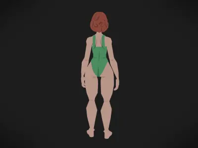 Colorly - Beach Girl 2 - Game Ready - Rigged - Customizable Low-poly 3D model