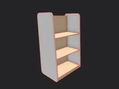 Large Shelf White Low-poly 3D model