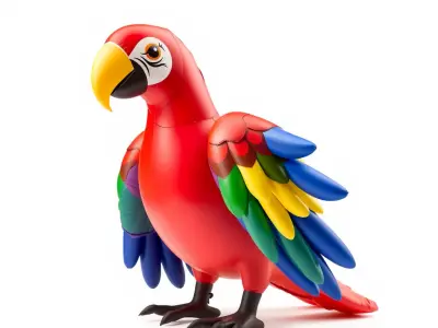 Colorful Inflatable Parrot Model Pack Low-poly 3D model
