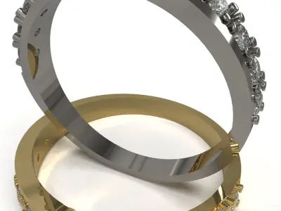 Emerald cut engagement ring 3D print model purchase