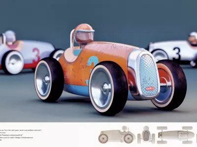 Toy car Bugatti 3D model