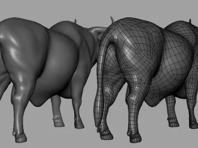 Bull BaseMesh Low-poly 3D model