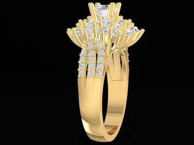 Luxury Multi Layer Floral Diamond Ring  2575 3D print model